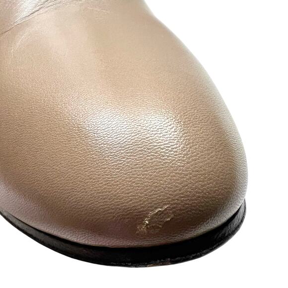 GUCCI Indya GG Pleated Accent Ankle Booties EU 39 US 9 Neutral Leather Heel Boot - Picture 9 of 12